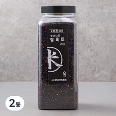 도정공장 씻어나온 찰흑미, 2kg, 2통