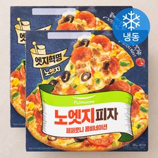 풀무원 노엣지 피자 페퍼로니 콤비네이션 2입 (냉동), 393g, 2개