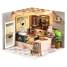 CUTE ROOM 智趣屋 DIY 手作袖珍屋 附防塵罩 H-021 - 悠然咖啡店, 1個