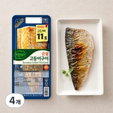 비비고 고단백 순살 고등어구이, 60g, 4개