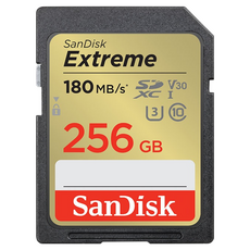 SanDisk 晟碟 Extreme SDXC V30 U3 C10 UHS-I 180MB/s R 130MB/s W 記憶卡 公司貨, 256GB, 1個