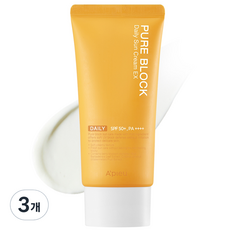 어퓨 퓨어 블록 내추럴 데일리 선크림 이엑스 SPF50 PA++++, 50ml, 3개