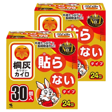 KOBAYASHI 小林製藥 桐灰 手握式 小白兔暖暖包, 非黏貼型 暖暖包, 持續發熱24小時, 30入, 2盒