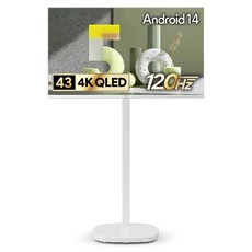 더함 CHIQ 4K UHD QLED DLG 120Hz 돌비 AI 스마트 구글5.0 TV + 이동식 스탠드 큐브 세트, 109cm(43인치), MSA11-241L-W, 이동형 스탠드, 고객직접설치