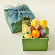 온브릭스 프리미엄 과일 6종 선물세트 토파즈 2호 3.35kg + 고급보자기, 1세트 1세트