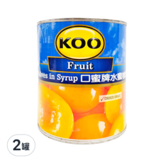 KOO 口蜜牌 水蜜桃罐頭, 825公克, 特選品質, 825g, 2罐