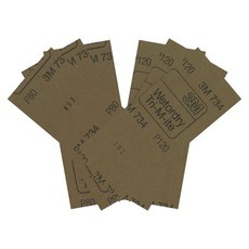 3M 砂紙 手持砂磨架專用 80號 x 3張 + 120號 x 3張 Set, 2.8 x 11吋, 1組