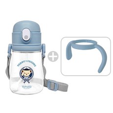 타푸코 테디베어 프렌즈 트라이탄 목걸이 양손잡이 빨대컵 360ml, 블루, 360ml, 1개