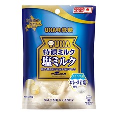 UHA 味覺糖 鹽味牛奶糖，220g，法國產洛雷岩鹽使用，北海道產生奶油使用, 1袋