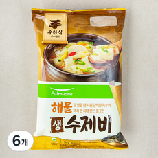 풀무원 해물 생 수제비 2인분, 367g, 6개