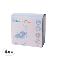 바쓰힐 키즈 바디솝 샤워티슈 밀크향 30p, 4세트