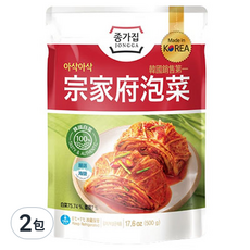 JONGGA 宗家府 泡菜 500公克, 經典原味，甜酸辣平衡, 500g, 2包