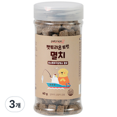 펫트리온 반려동물 트릿 유산균함유 동결건조 간식 60g, 멸치, 3개
