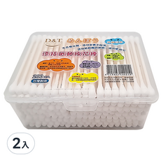D&T紙軸棉花棒200支x2入組,環保材質,棉球不易脫落,不含螢光劑,用途廣泛,經濟實惠, 200支, 2盒