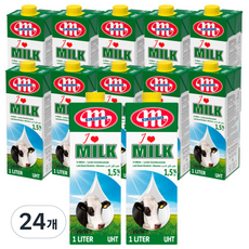 믈레코비타 아이러브밀크 1.5% 저지방 멸균우유, 1L, 24개
