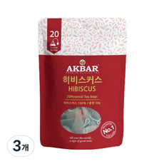 아크바 히비스커스 피라미드 티백, 1.5g, 20개입, 3개