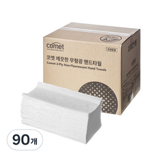 코멧 깨끗한 2겹 무형광 핸드타올, 3000매, 3개