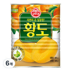 오뚜기 황도 반절 통조림, 800g, 6개