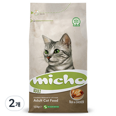 미쵸 어덜트 캣 치킨, 닭, 1.5kg, 2개
