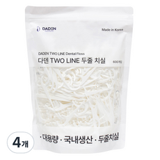 다덴픽 TWO LINE 두줄 치실, 7.6cm, 600개입, 4개