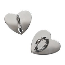 탐사 폰 꾸미기 부착용 겔타입 하트 키링 고리, 실버, 2개 실버, 2개