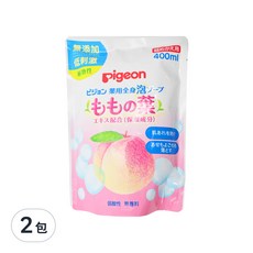 pigeon 貝親 桃葉泡泡浴露 補充包, 400ml, 2包