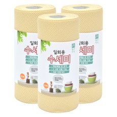 필굿리빙 일회용 수세미 60p, 아이보리, 3개