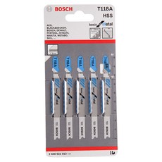 BOSCH 博世 線鋸片 T118A 5支裝, 金屬基本型適用, 1組