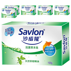 Savlon 沙威隆 草本抗菌皂, 溫和抗菌, 含天然茶樹精油, 100g, 6個
