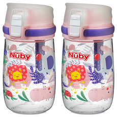 누비 정글 유아물병, 파티핑크, 300ml, 2개 파티핑크, 2개, 300ml