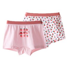 盛特士Shengters 女童平角褲2件組,90cm,草莓啵啵, 女童內褲, 兒童內褲, 女童四角褲