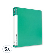 二孔PP圓型夾 A4, 綠色, 5入