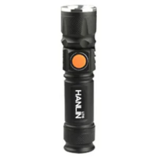 HANLIN UT6 隨身迷你T6強光手電筒, USB直充, 電子元件+鋁合金材質, 黑色, 1個