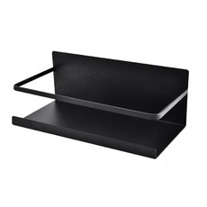 無品牌 免釘磁吸置物架 24 x 11.5 x 8.3cm 黑色 廚房浴室磁鐵收納架, 1個