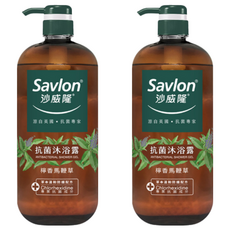 Savlon 沙威隆抗菌沐浴露 - 檸檬馬鞭草, 含Chlorhexidine Gluconate, 舒緩呵護肌膚, 1000ml, 1L, 2瓶