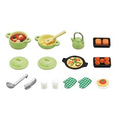 EPOCH森林家族 美味料理組, 迷你廚具玩具，角色扮演遊戲，激發兒童創造力, 1組