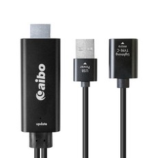 aibo iOS/Type-C/Micro 三合一 手機轉HDMI影音傳輸線, 2M長度, 鋁合金外殼, 2m, 黑色, 1條