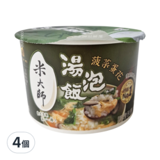 master mi 米大師 湯泡飯 菠菜蛋花, 129g, 4入