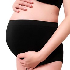GIAT 吉亞特 碘紗抗菌托腹孕婦內褲, 高腰全面包覆, 柔軟親膚舒適, M~L(76~97cm), 黑色