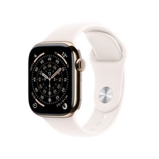 Apple 2025 애플워치 시리즈 11, 골드, 42mm, GPS+Cellular, 티타늄,골드/라이트 블러시 스포츠 밴드, M/L