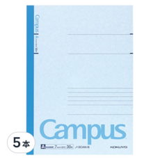 KOKUYO 國譽 Campus 橫線筆記本 B5尺寸, A罫橫線, 30頁/本, 日本上質紙, 方便攜帶, 5本