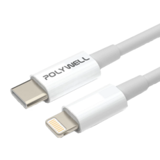 POLYWELL 寶利威爾 蘋果PD快充線 Type-C Lightning, 0.5m, PW15-W45-A250, 1條