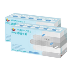 MEDIHAND 美恆 PVC透明手套 L 4.5g, 100個, 2盒