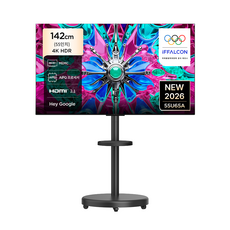 TCL 아이팔콘 4K HDR Google TV + 대형 무빙 스탠드 매트 블랙 세트, 55U65A(TV), MSD58B(스탠드), 방문설치, 이동형 스탠드, 142cm(55인치)