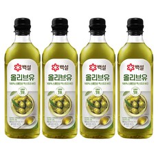 백설 압착올리브유, 900ml, 4개