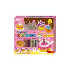 AMOS 阿摩司 10色甜點蛋糕主題模型版DIY玻璃彩繪組, 10色, 1組