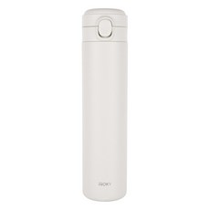 WOKY 沃廚 台灣公司貨 輕量輕芯鈦瓷易潔層彈蓋保溫瓶, 雲靄白, 600ml, 1個