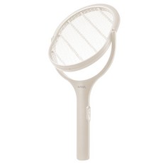 HANIL Hanil旋轉型優質電蚊拍 V2+AA電池 2入組, 奶油米色