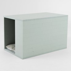 독톡 DIY 블럭 강아지 하우스 대형 반려동물 하우스+방석 포함, 애쉬그린