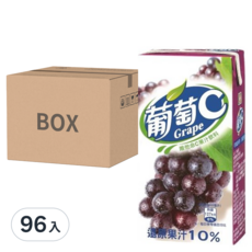 黑松 葡萄C 葡萄果汁飲料 300ml x 24入, 還原果汁10%, 含維生素C, 96入